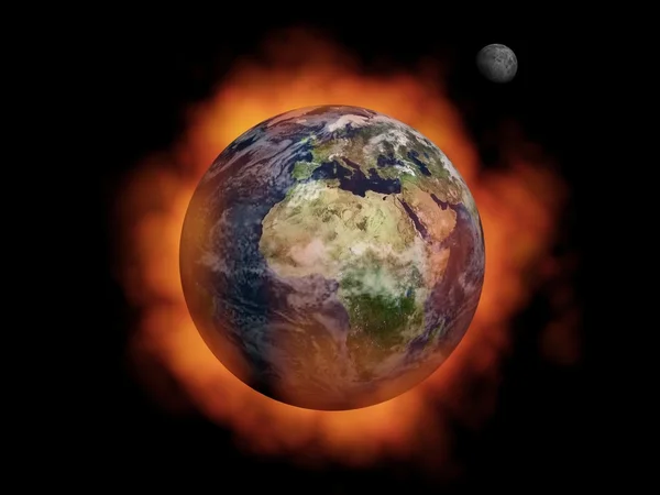De aarde is het branden — Stockfoto