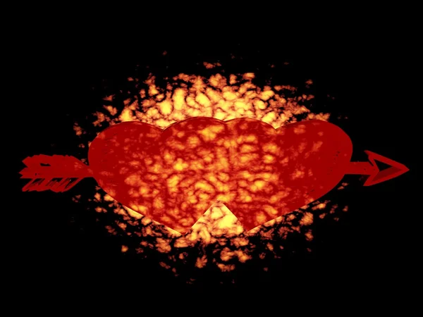 Corazón de fuego 3D — Foto de Stock