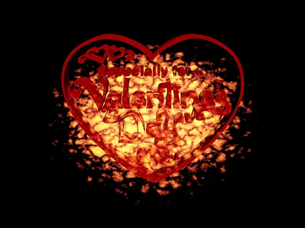 Corazón de fuego 3D — Foto de Stock