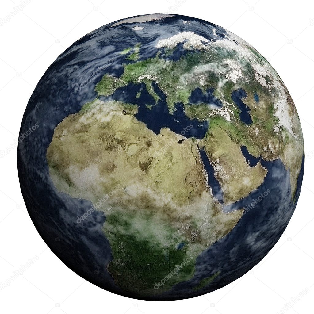This nice 3D picture shows the planet earth