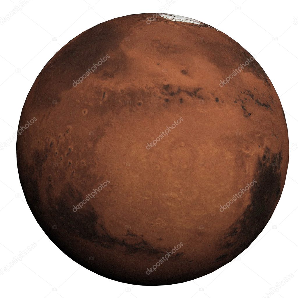 This nice 3D picture shows the planet mars