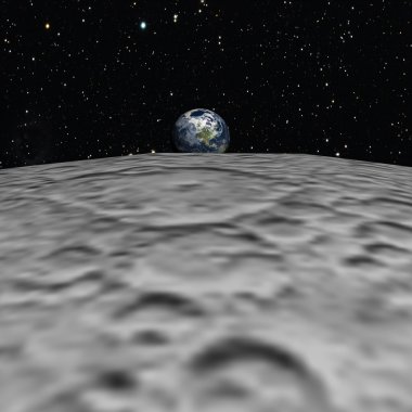 A nice view to the earth from the moon clipart