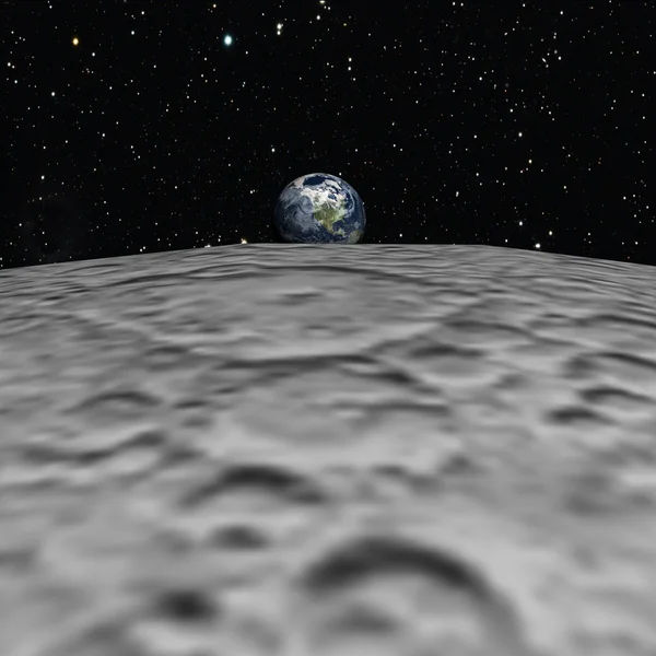 A nice view to the earth from the moon — Stock Photo, Image