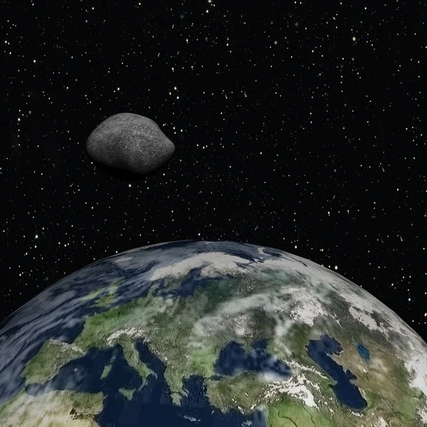 地球に隕石 ist 飛行 — ストック写真