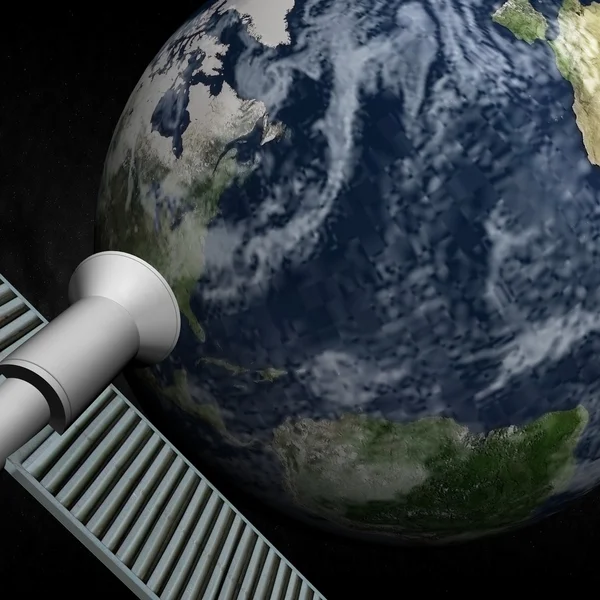 Um satélite em 3D — Fotografia de Stock