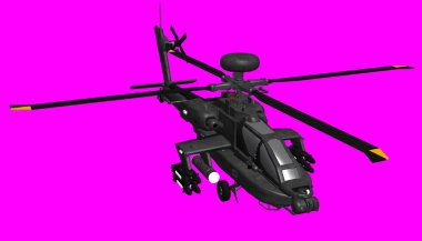 An American 3D Apache helicopter clipart