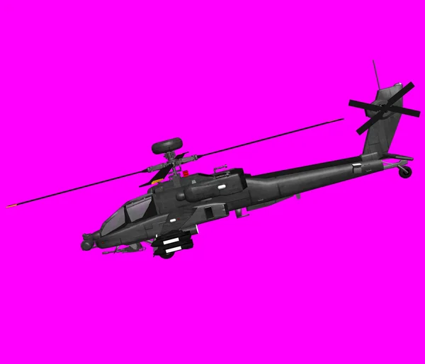 Ein amerikanischer 3D-Apache-Hubschrauber Stockbild