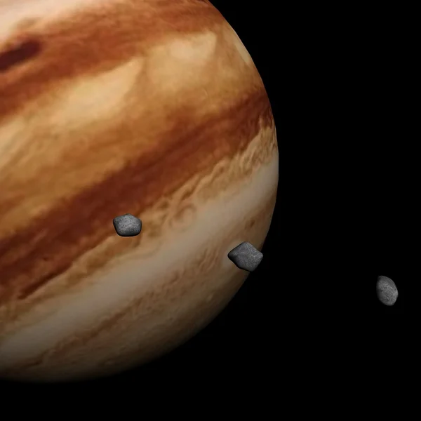 Schoenmaker meteorieten crashen in de Jupiters — Stockfoto