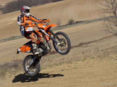 KTM 525EXC in Action clipart