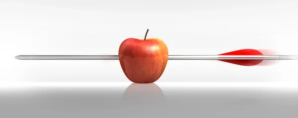 Pfeil-Äpfel ein Hit in Weiß — Stockfoto