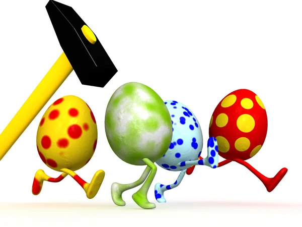 Velikonoční vejce s kladivem. Stock Snímky