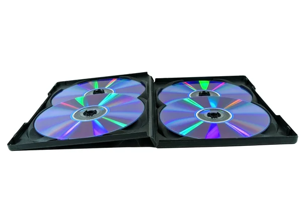 一个黑框的四个 cd-rom — 图库照片