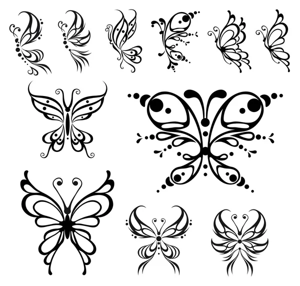 Stock vector Butterfly tattoo.