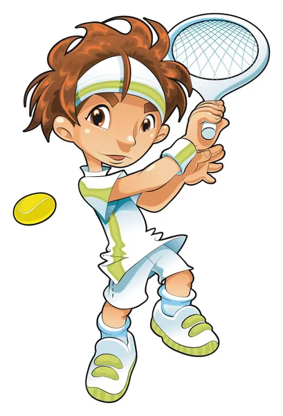 赤ちゃんのテニス選手 — ストックベクタ