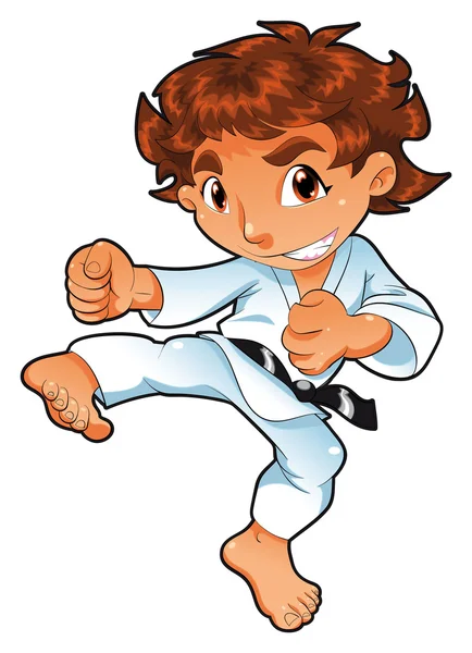Baby Karate Player — Stock Vector