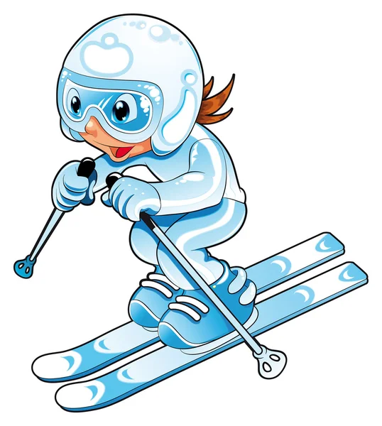 Детские лыжник — стоковый вектор