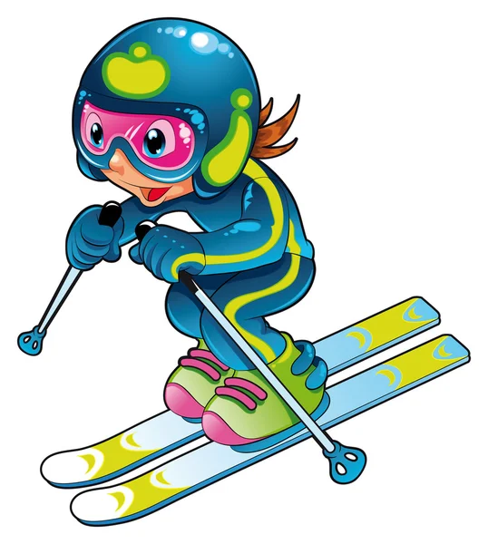 Esquiador de bebé — Vector de stock