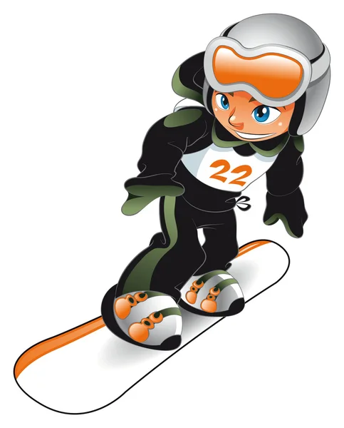Bebek snowboarder. — Stok Vektör