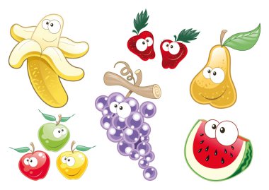 Fruit Characters. clipart