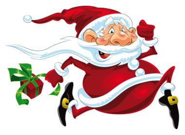 Santa Claus Running. clipart