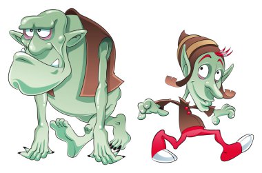Ogre and Elf. clipart