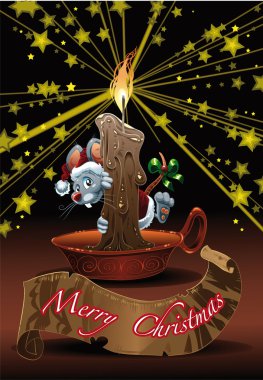 Little Mouse for Christmas. clipart