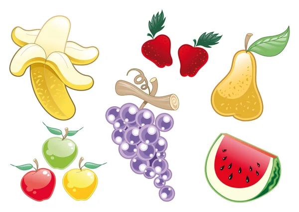 たくさんの果物 — ストックベクタ