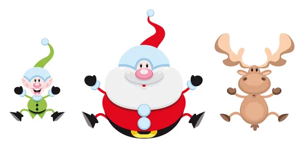 Christmas cartoon characters — Stock Vector