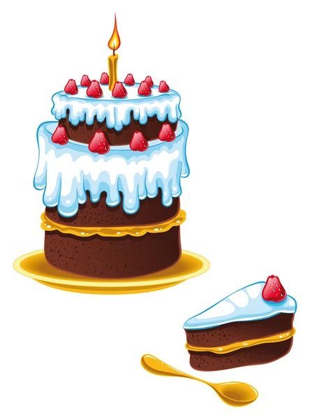 Verjaardag Cake — Stockvector