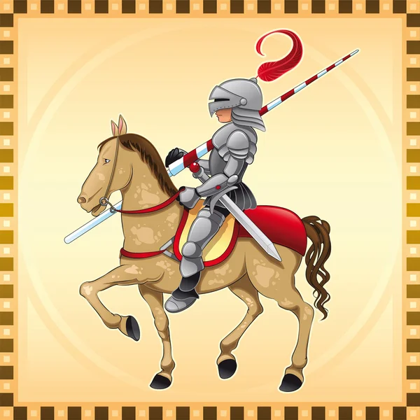 Cavaleiro e cavalo com fundo — Vetor de Stock
