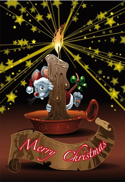 Petite souris pour Noël . — Image vectorielle