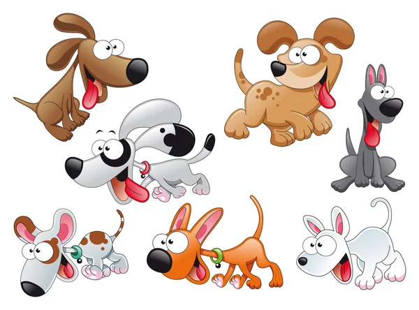 Famille de chiens — Image vectorielle