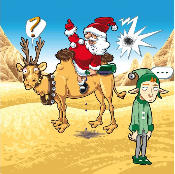 Natale nel deserto — Vettoriale Stock