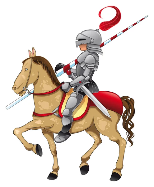Chevalier et cheval . — Image vectorielle