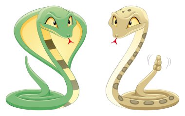 Two Snakes: Cobra and Pit Viper. clipart