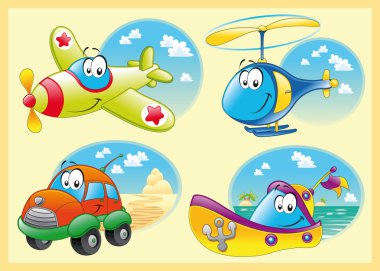 Family of vehicles clipart