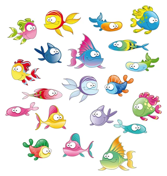 Family of fish. — Stock Vector