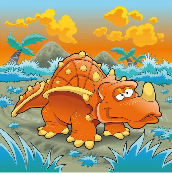 Funny triceratops — Stock Vector