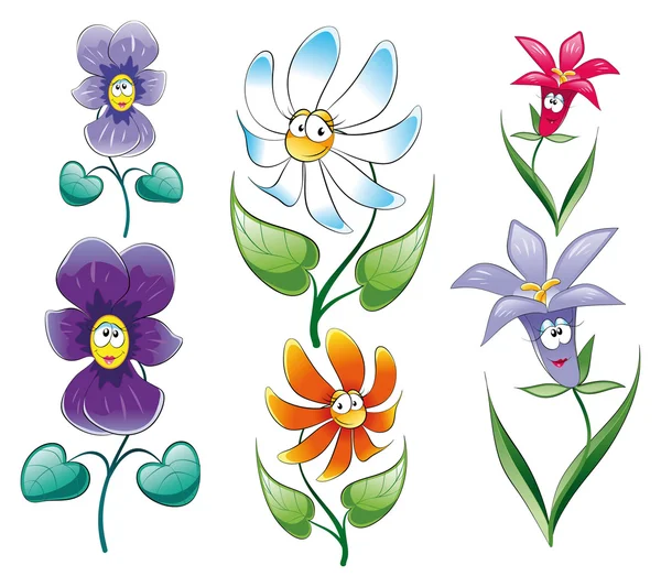 Flowers Characters — Stock Vector