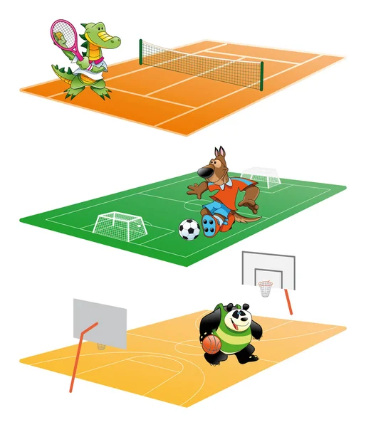 Sport and Animals — Stock Vector