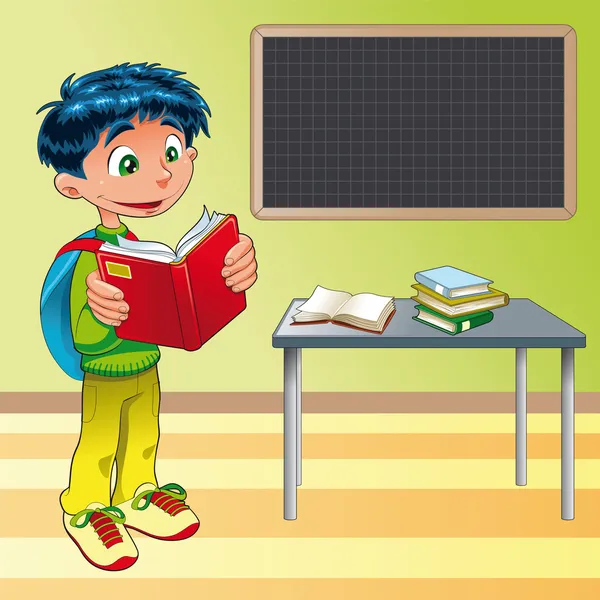 Αγόρι, μαθητή στην τάξη — Διανυσματικό Αρχείο