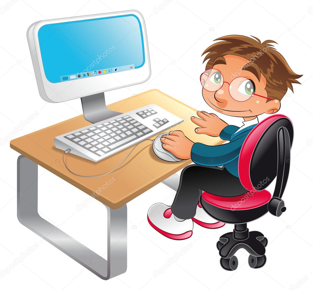 Boy and computer.