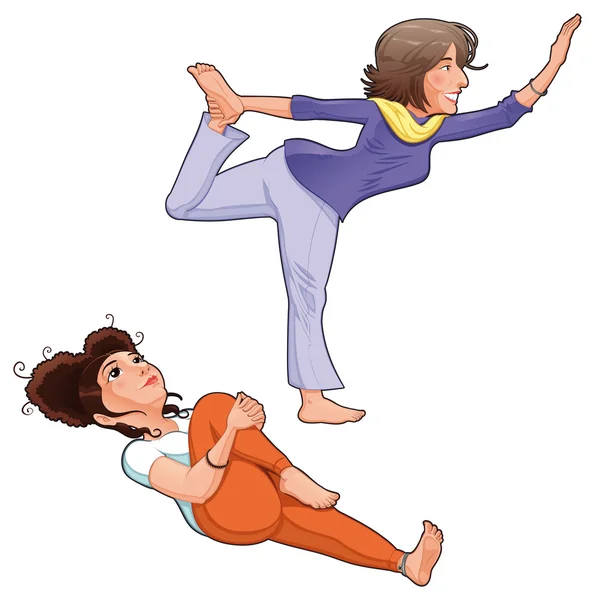 Позиции йоги . — стоковый вектор