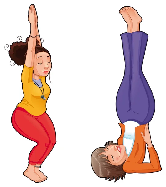 Positions de yoga . — Image vectorielle
