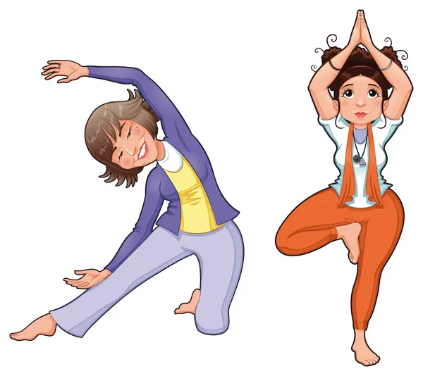 Posições de ioga . —  Vetores de Stock
