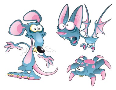 Bat, Rat and Spider clipart