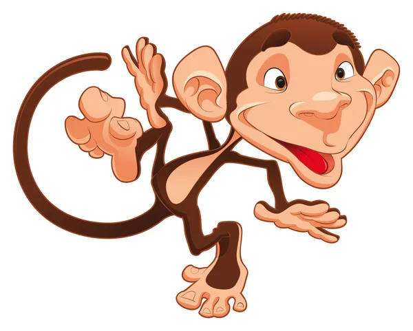 웃 긴 원숭이. — 스톡 벡터
