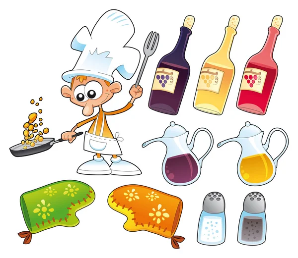 Objets de cuisine et cuisine . — Image vectorielle
