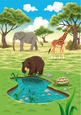 Animals in the nature. clipart