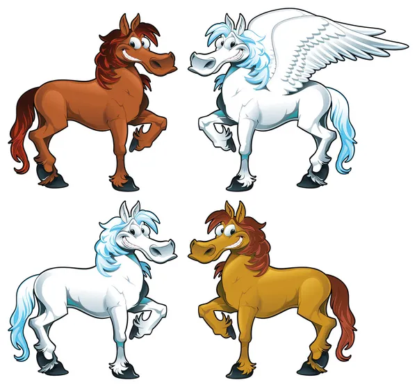 Família de cavalos + 1 Pegasus . —  Vetores de Stock